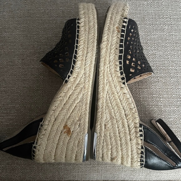 Franco Sarto Leather Woven Espadrille Wedges - Picture 11 of 12